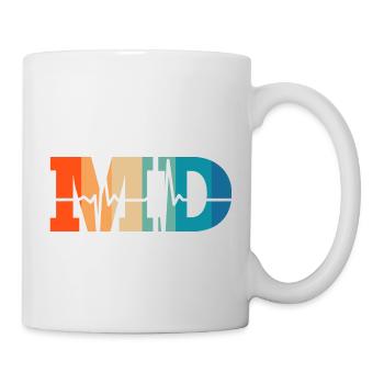 Retro heartbeat medical doctor - Mug - white - Right