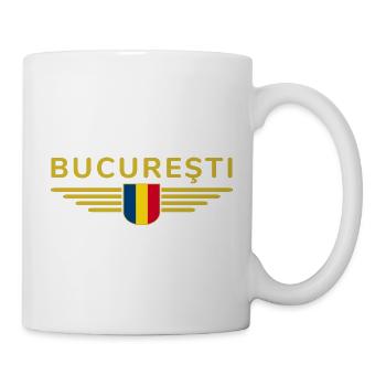 Bukarest T Shirt für Rumänien Fans Outfit - Tasse - Weiß - Rechts