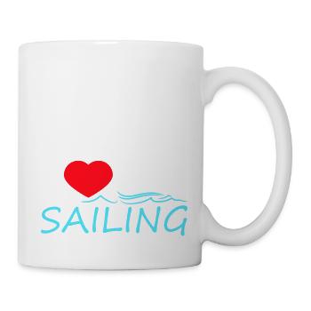 I Love Sailing Saying Waves Sailor Heart Love - Mug - white - Right