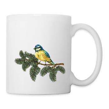 Bunter Vogel - Tasse - Weiß - Rechts