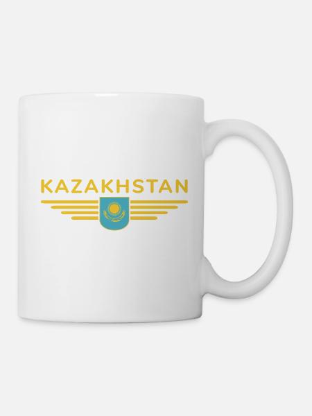 Kasachstan Design – Steppe und Tradition - Tasse - Weiß