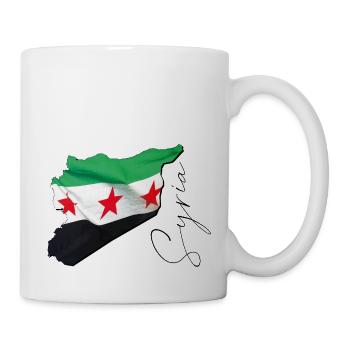 Drapeau de la Syrie sur la carte de la Syrie EN - Mug blanc - blanc - Droite