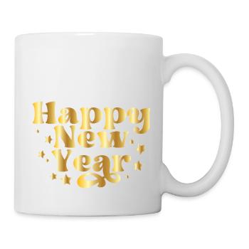 Happy New Year – New Year's Eve Design with Stars - Mug - white - Right