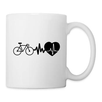 Cycling is life, heartbeat for cyclists - Mug - white - Right