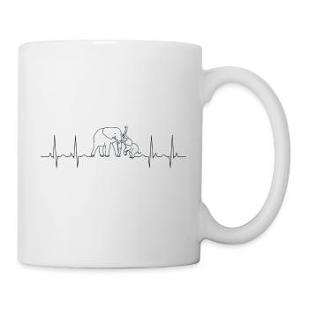 Famille d’éléphants Battement de cœur Parent avec Jeune - Mug blanc - blanc - Droite