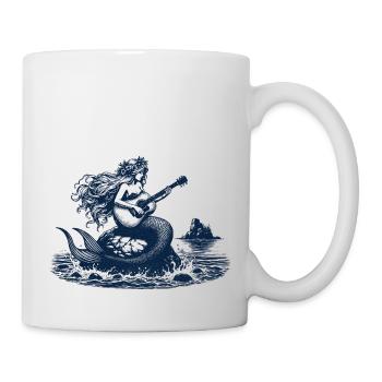 Sirène jouant de la guitare - Mug blanc - blanc - Droite