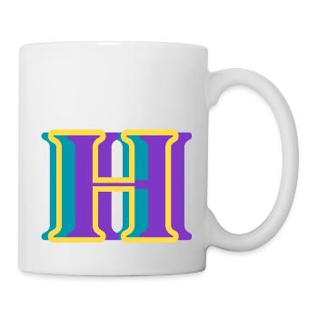 Multicolored letter h - original gift idea - Mug - white - Right