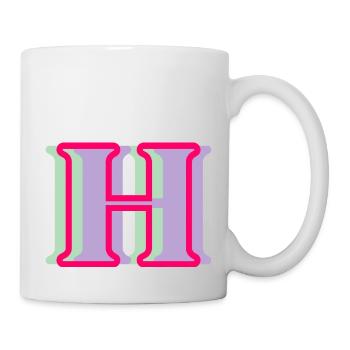 Mehrfarbiger Buchstabe h - Tasse - Weiß - Rechts