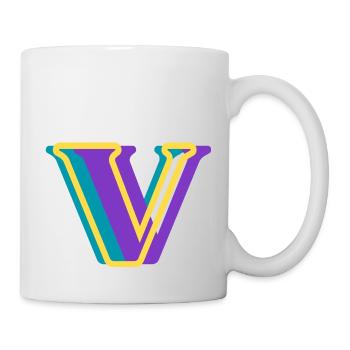 Lettre V multicolore - Mug blanc - blanc - Droite