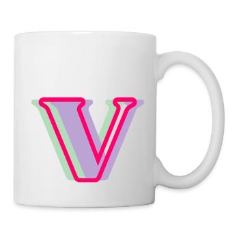 Lettre V multicolore - Mug blanc - blanc - Droite