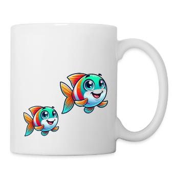 Bande dessinée de poisson - Mug blanc - blanc - Droite