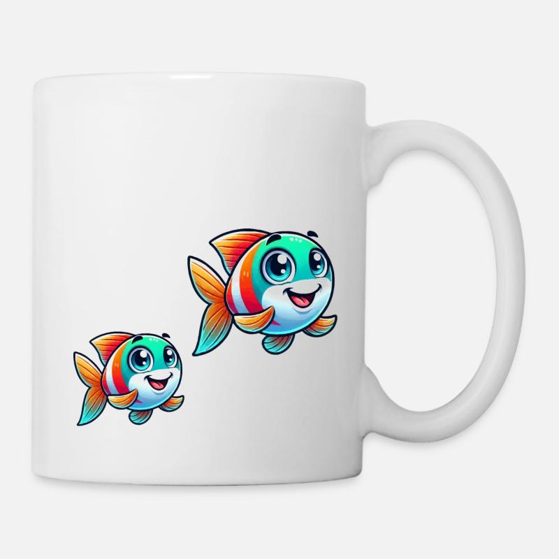 Fische Comic - Tasse - Weiß