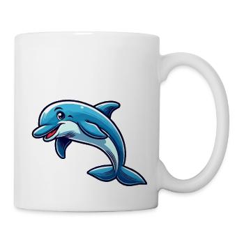 Bande dessinée de dauphin dauphin - Mug blanc - blanc - Droite