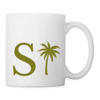 Lettre s vert Palm - Mug blanc - blanc - Droite
