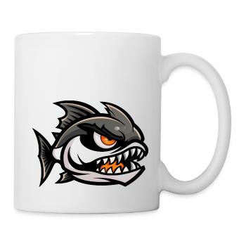 Piranha Fische Comic - Tasse - Weiß - Rechts