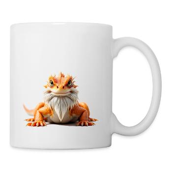 Bearded dragon orange white beard reptiles animal - Tasse - Weiß - Rechts