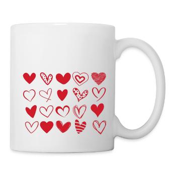 Rotes Herz - Geschenk zum Valentinstag - Tasse - Weiß - Rechts