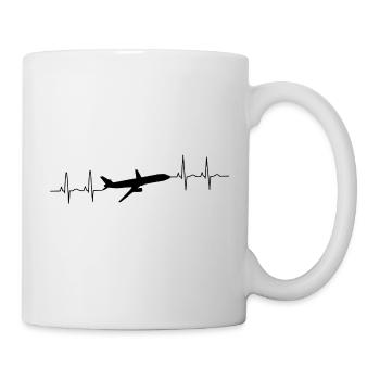Herzschlag-Kardiogramm Flugzeug Design für Ferien - Tasse - Weiß - Rechts