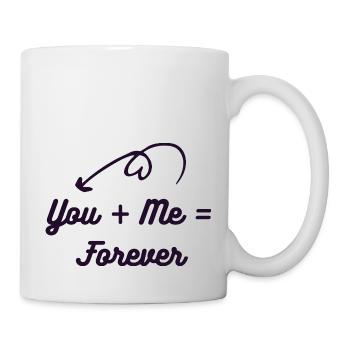 You + Me = Forever Romantic Couples T-Shirt - Mug - white - Right