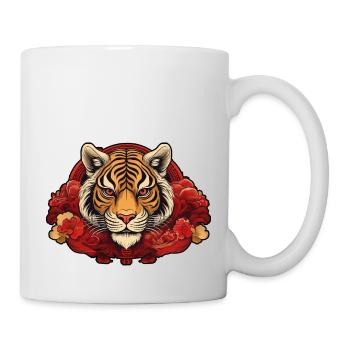 Tiger with Background - Tasse - Weiß - Rechts