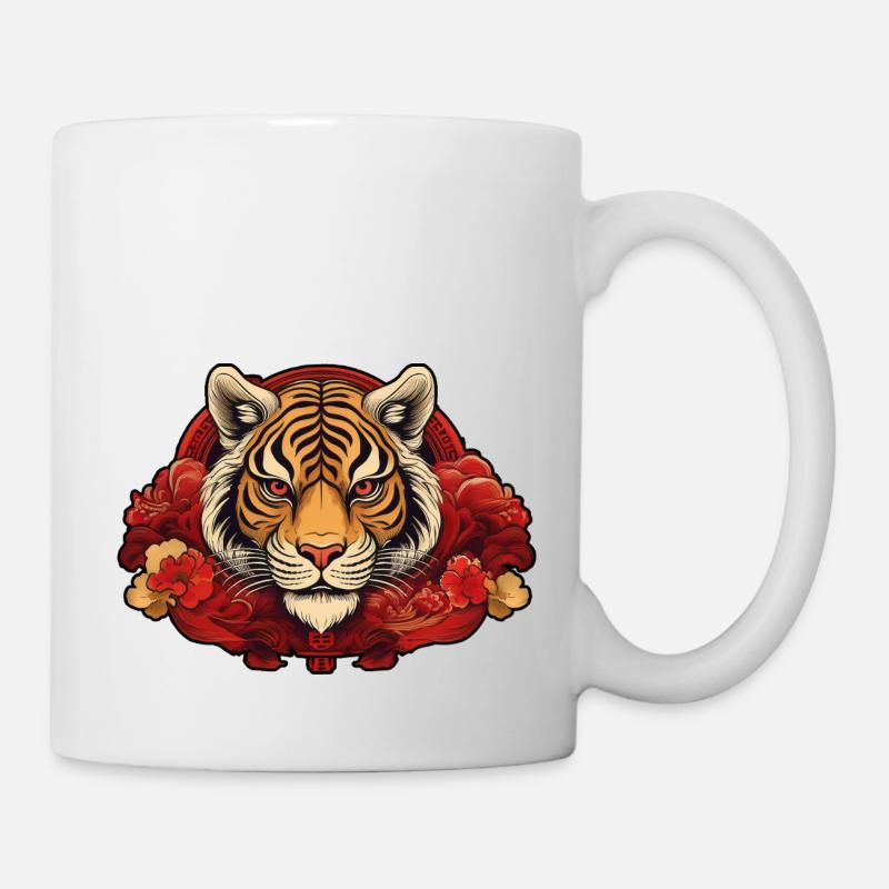 Tiger with Background - Tasse - Weiß
