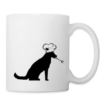 Dog Grill Master Grilling Chef Hat Chef Hunger - Mug - white - Right