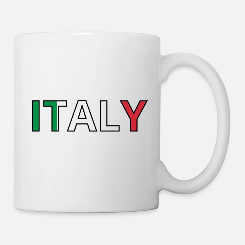 Italien Flagge - Tasse - Weiß
