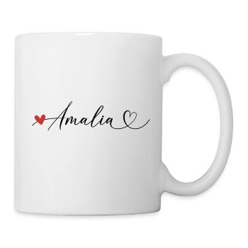 Amalia Name Vorname Kalligrafieherz - Tasse - Weiß - Rechts