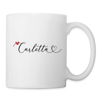 Carlotta Surname First name Calligraphy Heart - Mug - white - Right