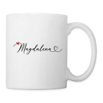 Magdalena Nom Prénom Calligraphie coeur - Mug blanc - blanc - Droite