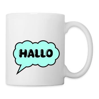 sprechblase hallo - Tasse - Weiß - Rechts