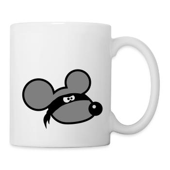 Maus Böse Räuber Ninja Überfall Dieb Tuch Augen - Tasse - Weiß - Rechts