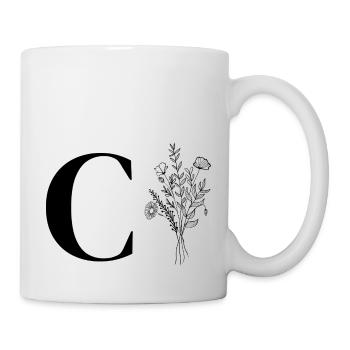 Lette c minimalistische Blumen - Tasse - Weiß - Rechts
