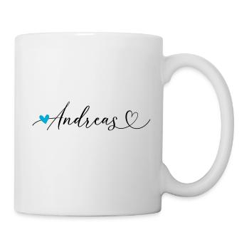 Andreas Surname First name Calligraphy Heart - Mug - white - Right