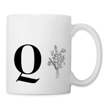Minimalistisches Blumenmuster - Tasse - Weiß - Rechts