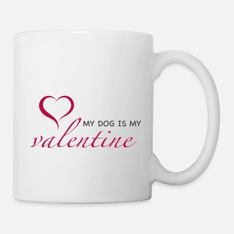 Mon chien est mon Valentin - Mug blanc - blanc