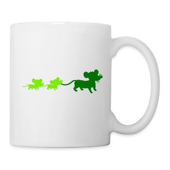 Mouse Family Mom Dad 2 Kids Mom Silhouette - Mug - white - Right