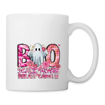 Boo Scare Away Cancer du sein - Mug blanc - blanc - Droite
