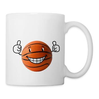 Basket-ball heureux montrant le pouce levé - Mug blanc - blanc - Droite