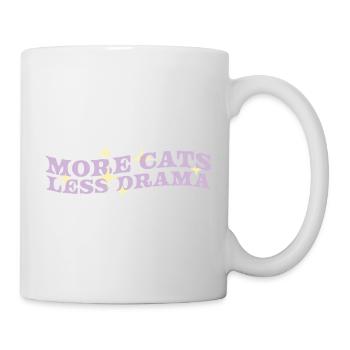 Mehr Katzen, weniger Drama - Tasse - Weiß - Rechts