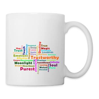 Nuage de mots d amour - Mug blanc - blanc - Droite