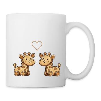 holz giraffe paar - Tasse - Weiß - Rechts