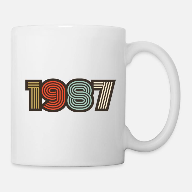 1987 rétro vintage - Mug blanc - blanc