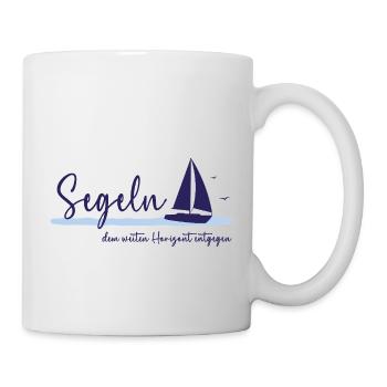 Segeln dem weiten Horizont entgegen blau - Tasse - Weiß - Rechts