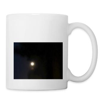 Der Mond mitten in der Nacht leuchtet in der pechschwarzen Nacht auf - Tasse - Weiß - Rechts