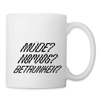 Shirtdesign 1 müde sw - Tasse - Weiß - Rechts