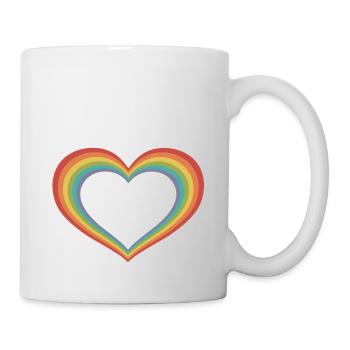 Großes Pride-Herz - Tasse - Weiß - Rechts