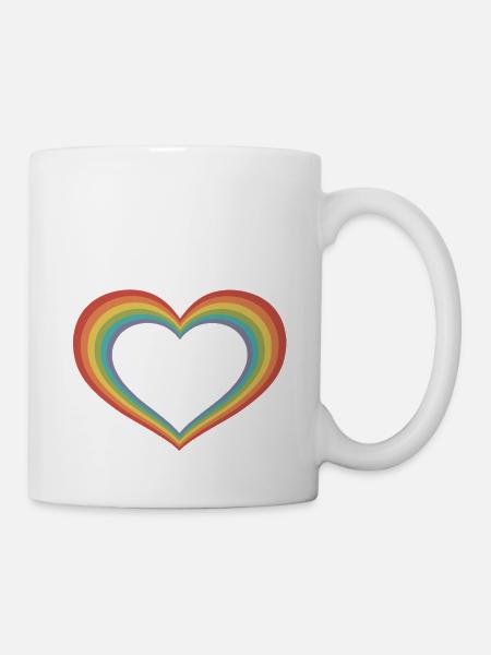 Grand cœur de fierté - Mug blanc - blanc