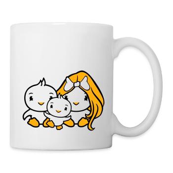 3 oiseaux Famille Parents Maman Papa Trois Enfant Bébé - Mug blanc - blanc - Droite