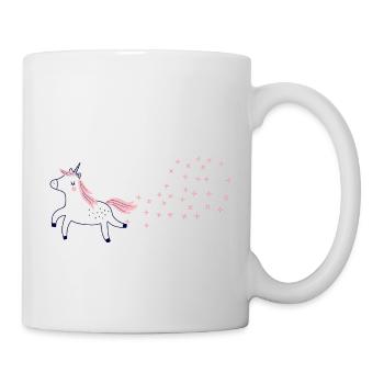 Licorne pétante à paillettes - Mug blanc - blanc - Droite